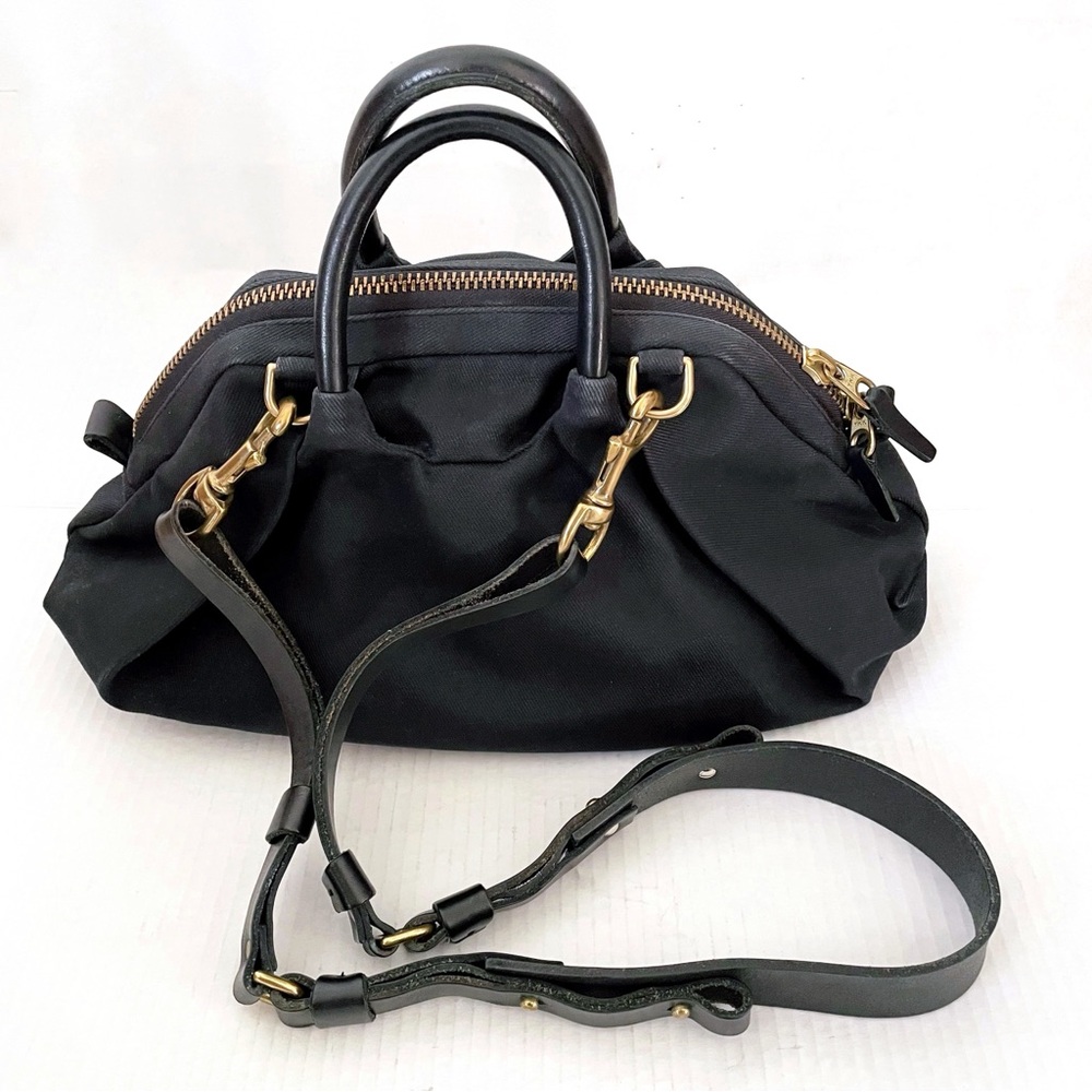 Black Women's Top-Handle Satchel with Detachable Strap